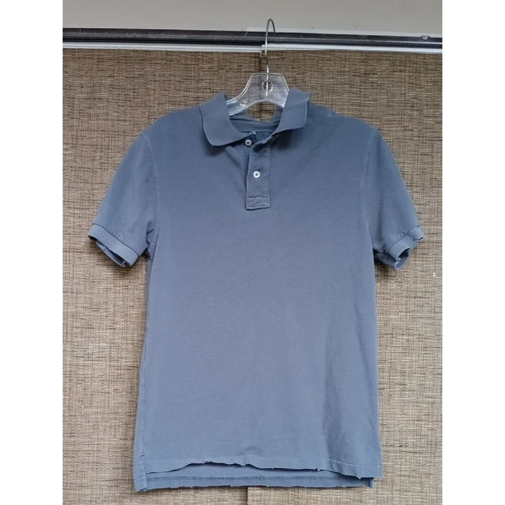 Men's J CREW distressed Cotton Polo Shirt Color Grey
